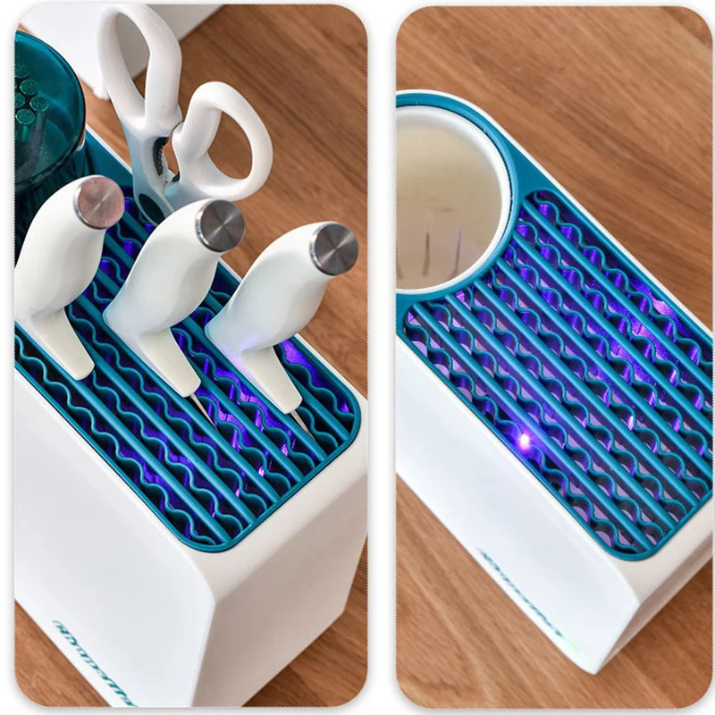 

Utensil Holder with UV Tube Electric Tableware Cutlery Drying Rack Case Waterproof Storage Holder for Home Kitchen