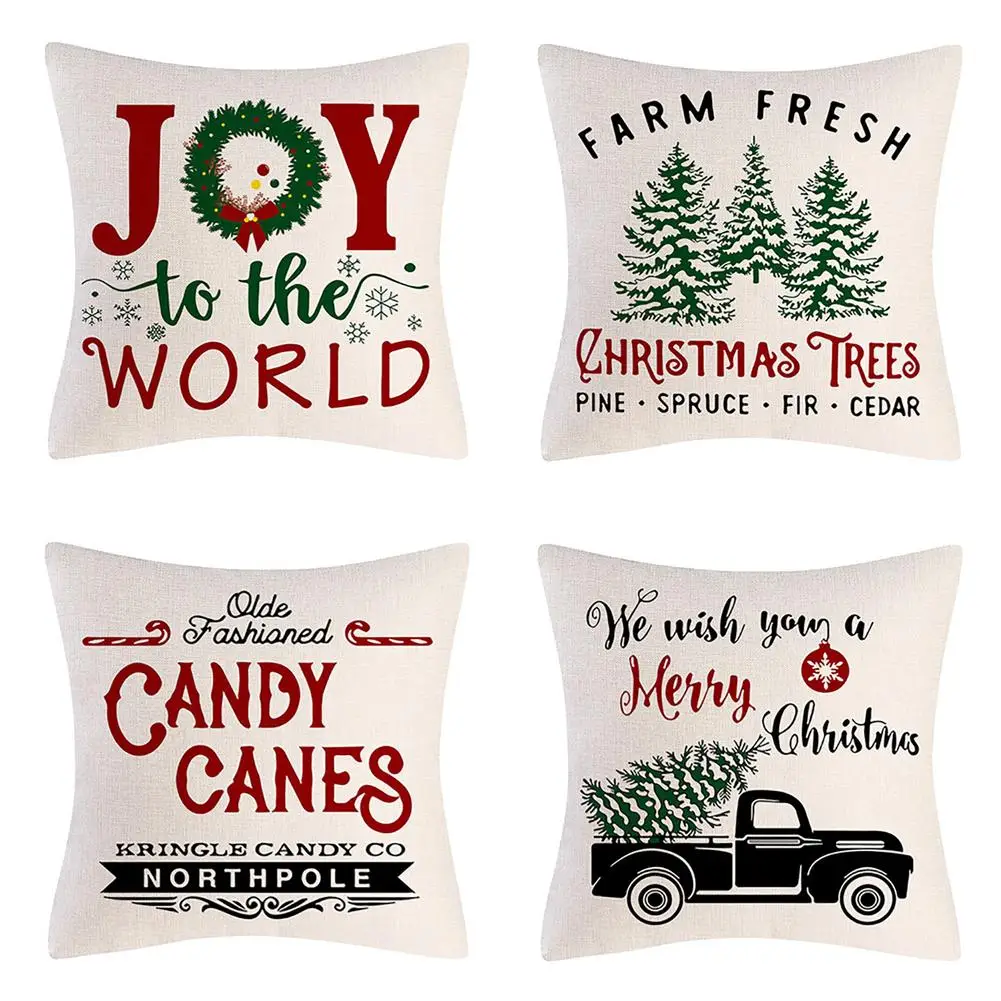 

4PCS Christmas Pillow Covers Comfortable Pillowcases For Home