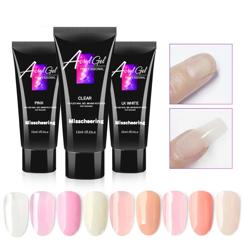 New Soak Off UV Gel Nail Extension Glue Poly Nail Polish DIY Fast Builder Nail Building Multipurpose Design Diamond Rhinestone