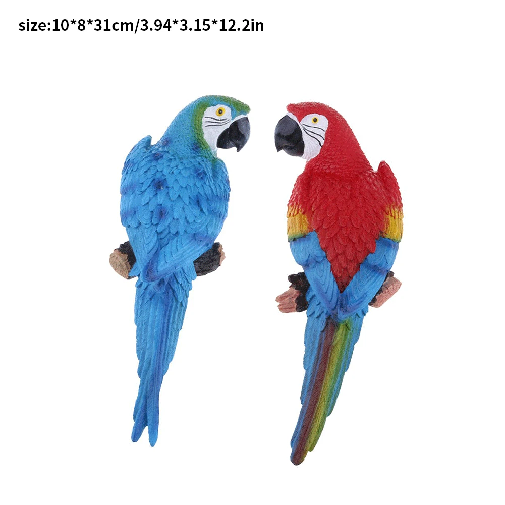 

Resin Parrot Statue Wall Mounted DIY Outdoor Garden Tree Decoration Animal Sculpture For Home Office Garden Decor Ornament