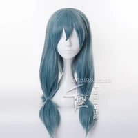 mahito blue long wig cosplay costume heat resistant synthetic hair anime jujutsu kaisen men carnival party wigs wig cap