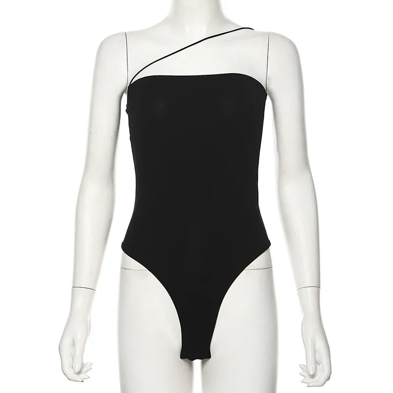 Сексуальная Женская майка на одно плечо viнастроа облегающее боди тонких