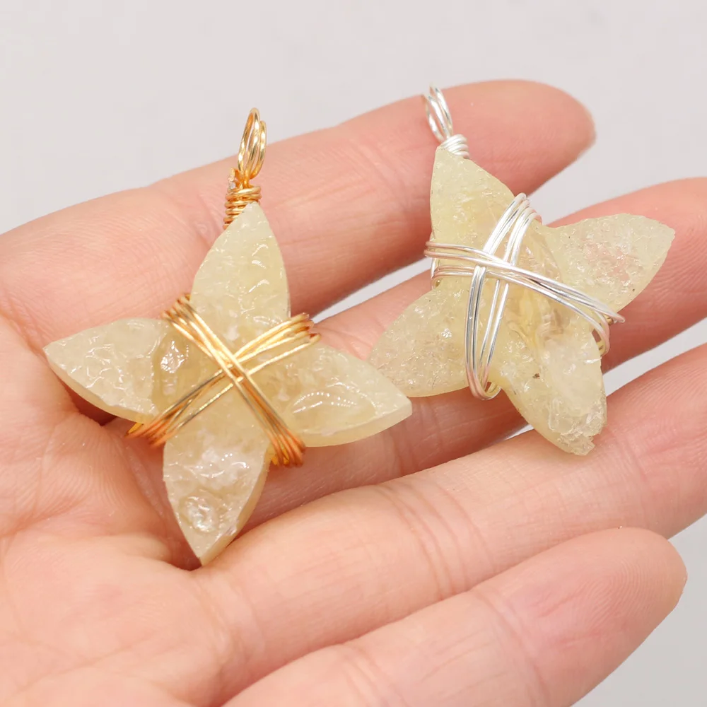 1 шт. очаровательный топаз Натуральный Полудрагоценный Камень Серебряный кулон с