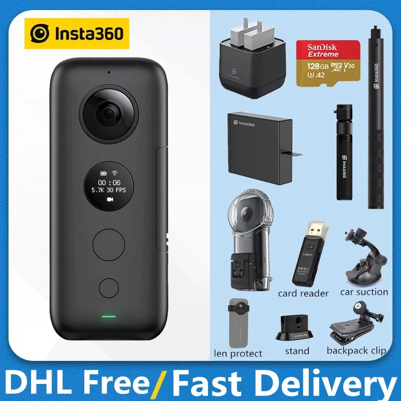 Insta360 ONE X VR 360 панорамная камера для iPhone и Android 5,7 K видео 18MP фото Экшн-камера для дайвинга чехол для Insta360
