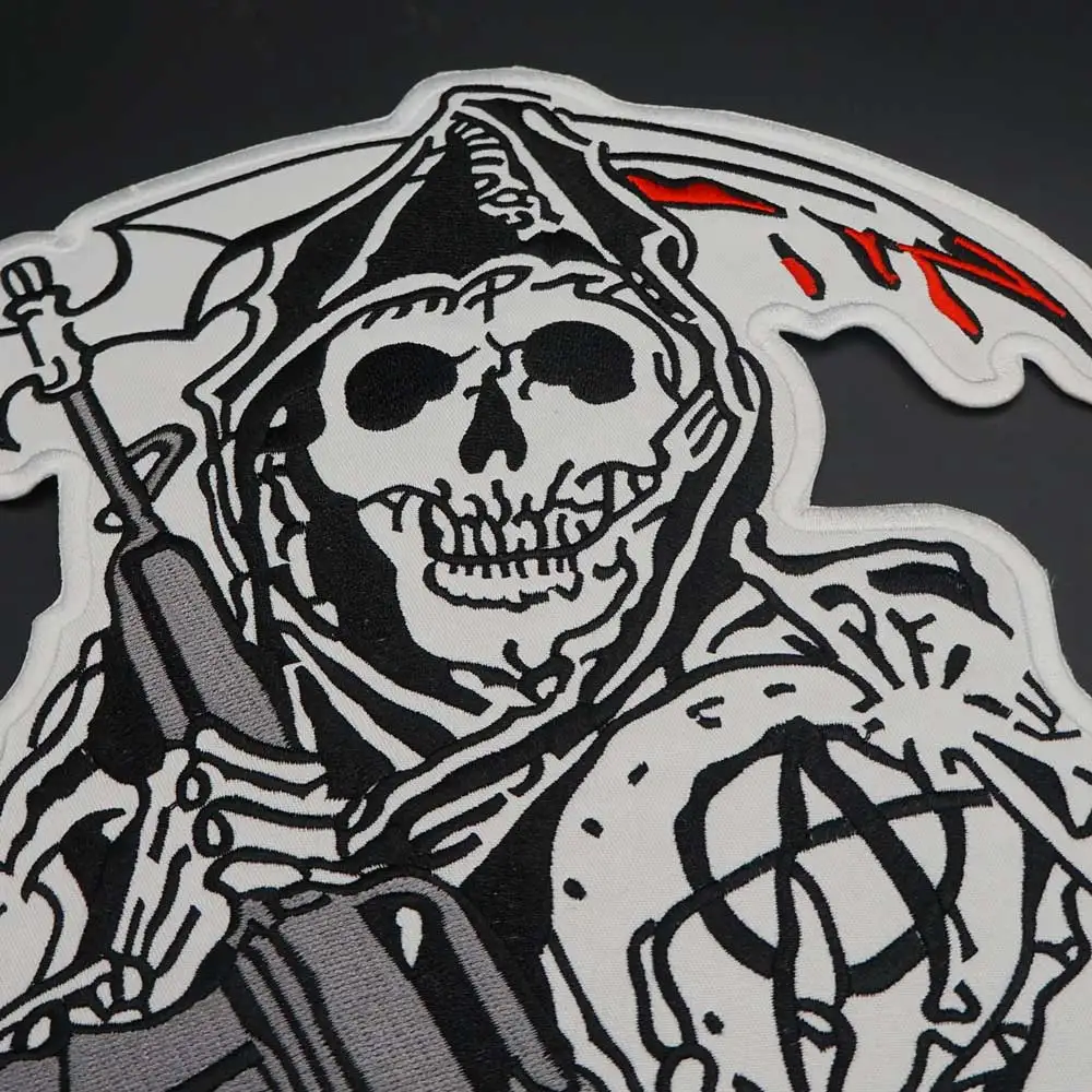 Оригинальные нашивки с вышивкой сына анархия майанса MC для мотоцикла байкера