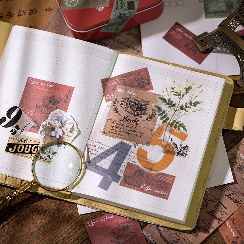 3 шт. винтажные дневники с записываемыми бумажными наклейками декоративный
