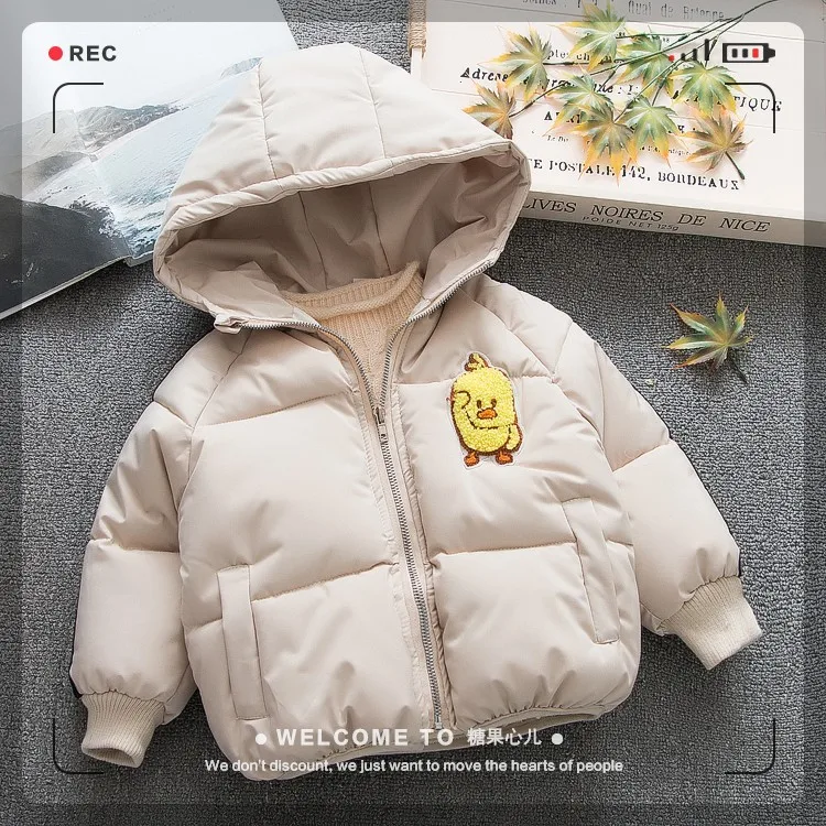 2019 New Winter Fashion Girls Boys Outerwear Coats Yellow Duck Cotton-padded Jackets Kids Jacket | Детская одежда и обувь