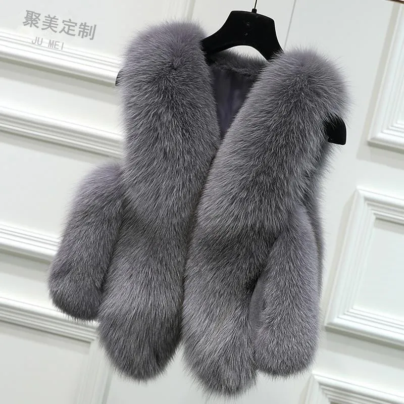 VANOVICH европейский и американский имитация лисы мех короткий жилет 2022 осень зима