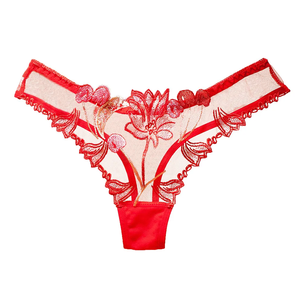 

top Peony Lace Women's Underwear Transparent Panties Ladies' Seamless Underpant Low Waist Thong Sexy Lingerie for Women
