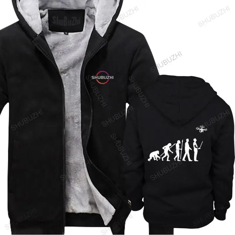 

Quadcopter thick hoodies Funny Drone FPV Evolution fleece New winter zipper hooded Men Hot Sale Fashion Casual Printed Top