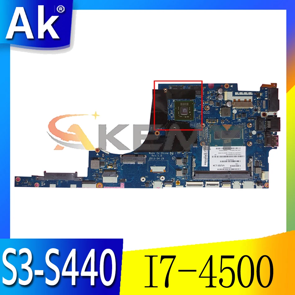 Akemy VIUS5 LA-9761P подходит для Lenovo Thinkpad S3-S440 V4400U Материнская плата ноутбука процессор I7
