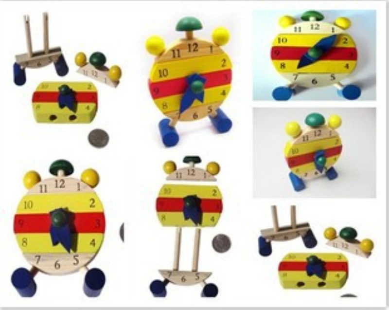 Деревянные головоломки Монтессори игрушки для детей цифровой календарь время