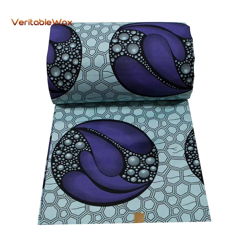 

Africa Wax 100% Polyester Wax Prints Fabric Ankara Print Fabric Wax High Quality 6 Yards Africa Fabric For Party Dress FP6203