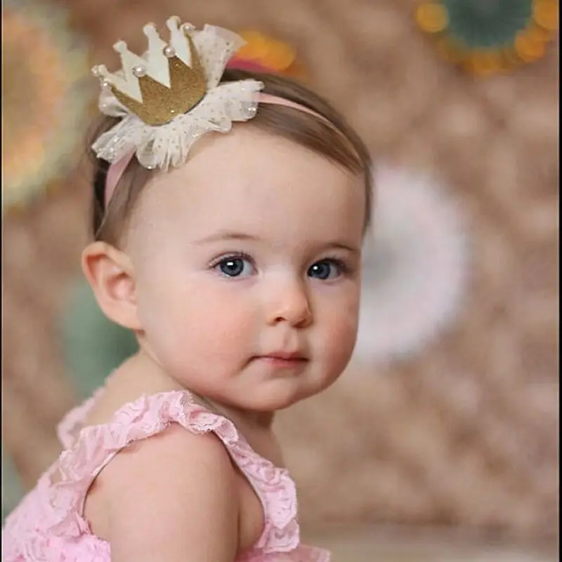 

Baby Girls Headwear Princess Tiara Mesh Soft Floral Hairband Headband Hair Accessories Gifts for Kids 5 Patterns