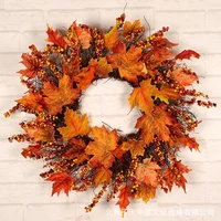autumn rattan weave berry maple leaf wreath door hanging hotel window shopping mall wall decor home decoration christmas wreath