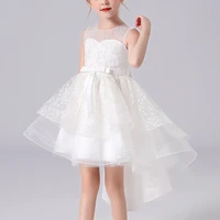 childrens princess flower girl formal dress tutu kids host bridesmaids dresses for girls teenager wedding prom tail dress