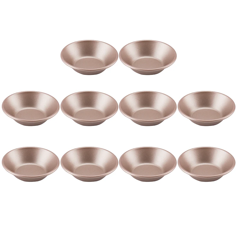 

Egg Tart Cup Nonstick 10PCS DIY Carbon Steel Pudding Mold Tartlet Mold for Cake Reusable Cupcake Muffin Baking Cup
