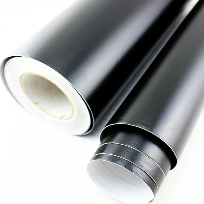 

30*100CM Sticker Vinyl Black Wrap Good toughness Leather Texture Durable