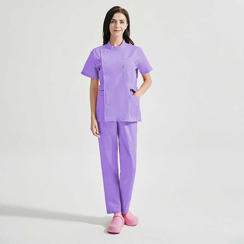 Мужская и женская Косметическая униформа скраб-блузка скраб-брюки с карманом