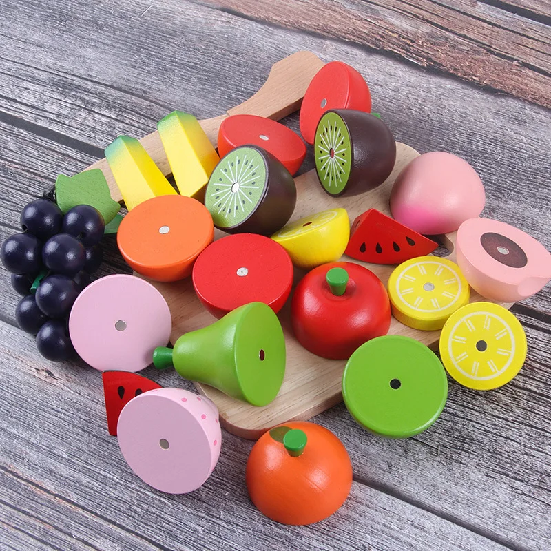 Деревянные магнитные игрушки для кухни имитация фруктов и овощей детские милые