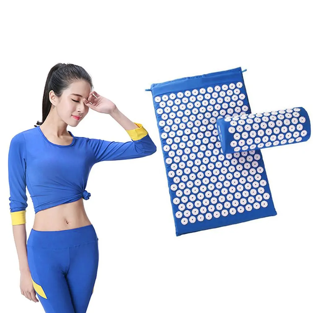 

Acupressure Massager Mat Cushion Relieve Relaxation Body Foot Back Stress Pain Spike Mat Acupressure Yoga Mat With Pillow