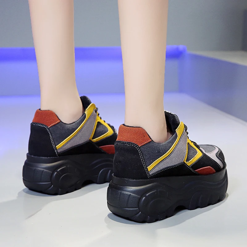 Bjakin женские кроссовки на толстой подошве 7 см спортивная обувь высоком каблуке