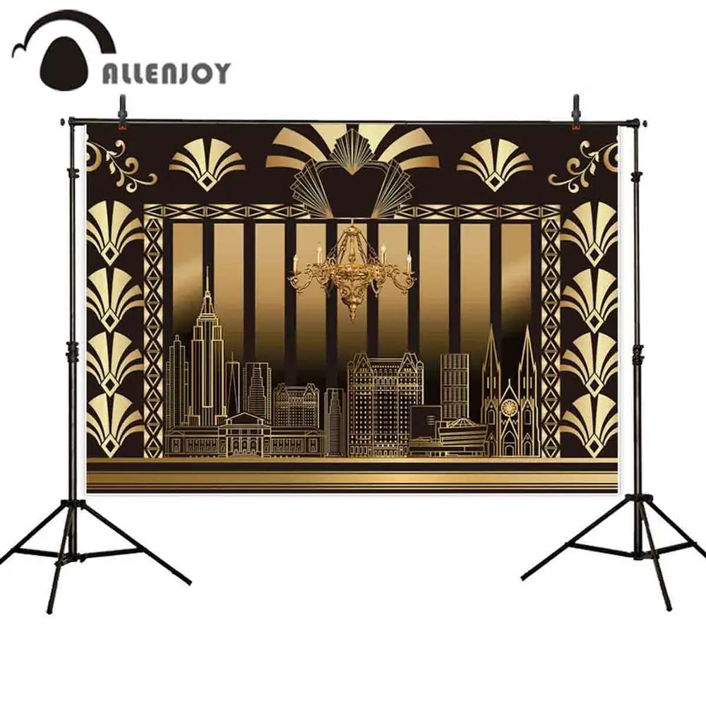 

Allenjoy фон для фото винтажный Гэтсби город ревущий 20s Вечерние Декорации для взрослых Фотофон для фотосъемки
