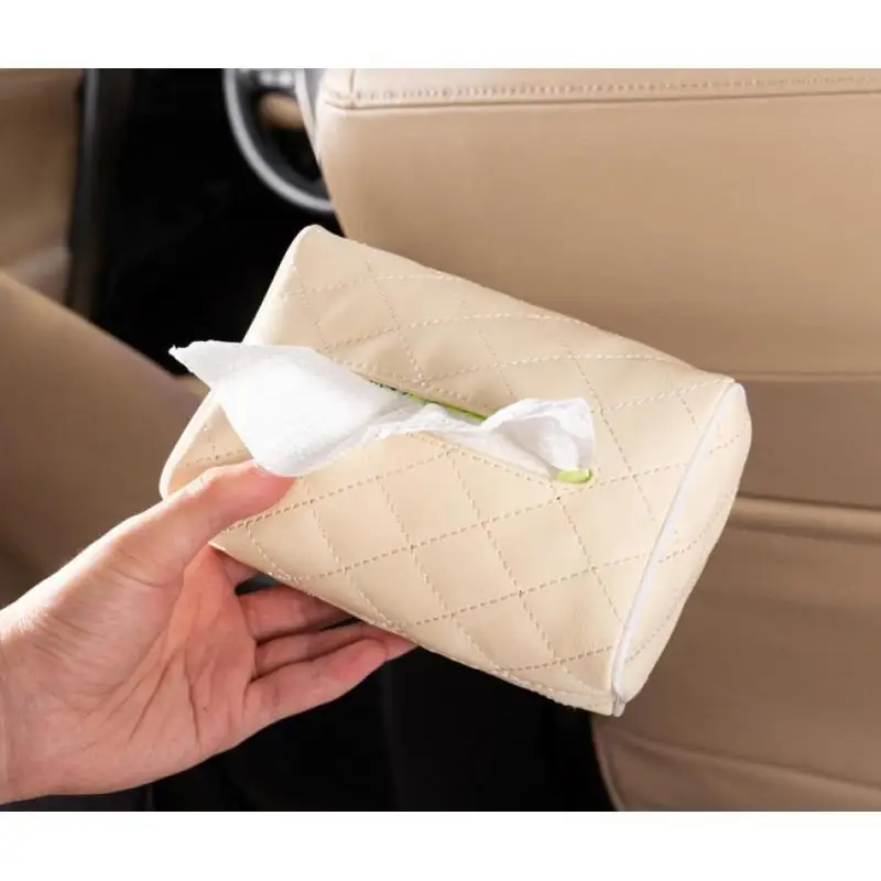 

Pu Leather Tissue Box Hanging Tissue Holder Car Paper Car Tissue Box Holder Paper Towel Interior Storage Decor Car Accessories