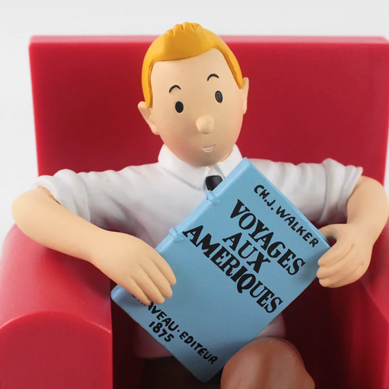 

12cm The Adventures of Tintin Sofa Red with Milou PVC Action Figure Collectible Model Toy Doll
