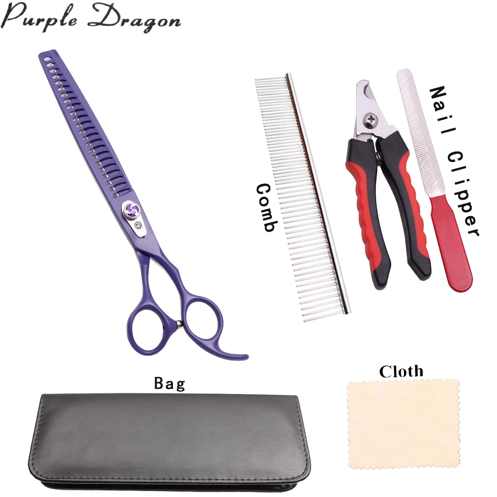 Ножницы для собак Purple Dragon 8 &quot японские стальные ножницы филировки животных