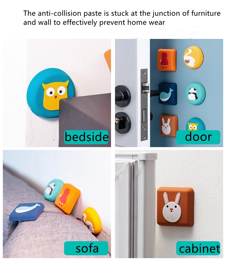 1/3/5 шт милый мультяшный замок защитный коврик для двери Противоударная накладка