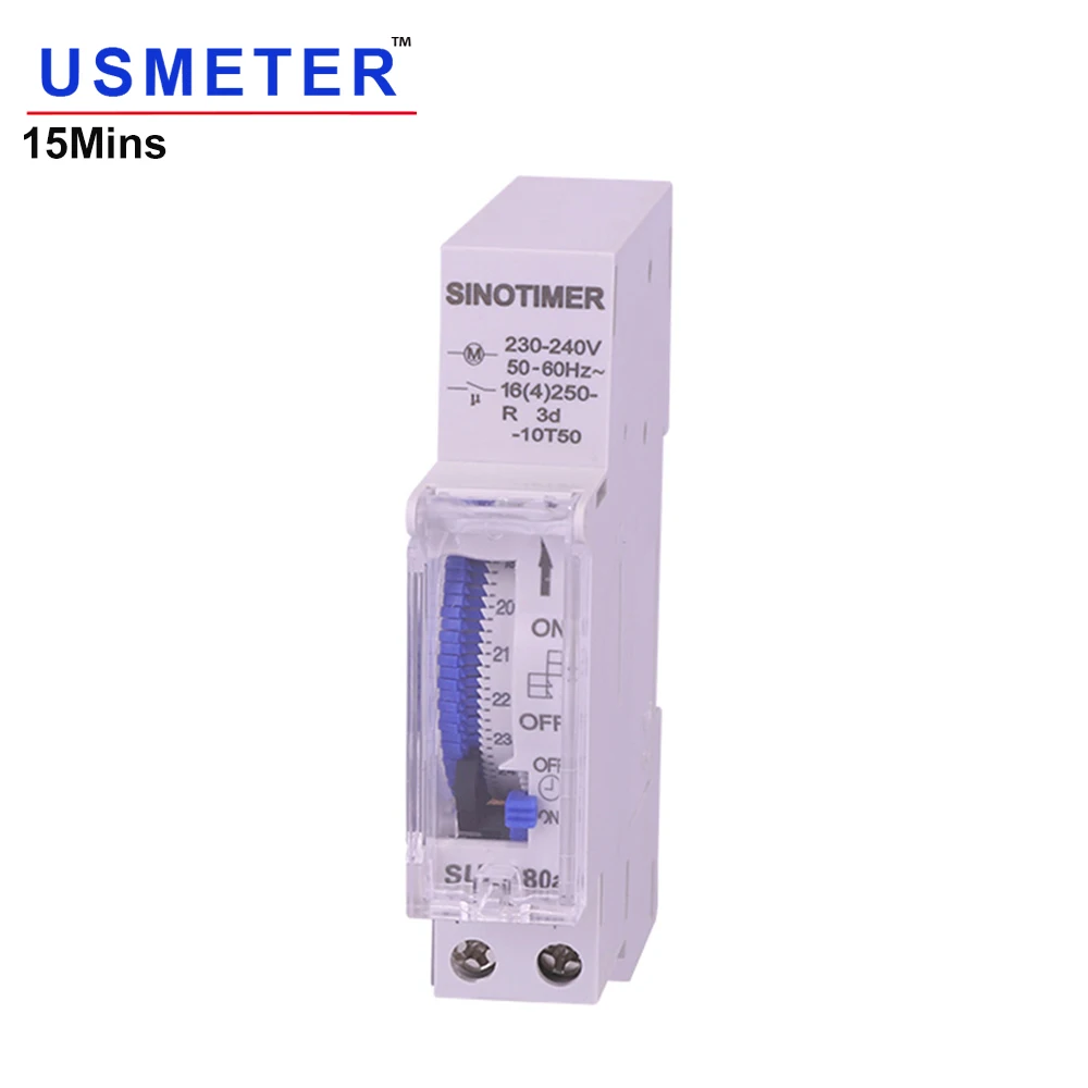 SUL181a 220V AC 15 минут интервал 18 мм din-рейка 24 часа механический переключатель таймера Аналоговое реле времени