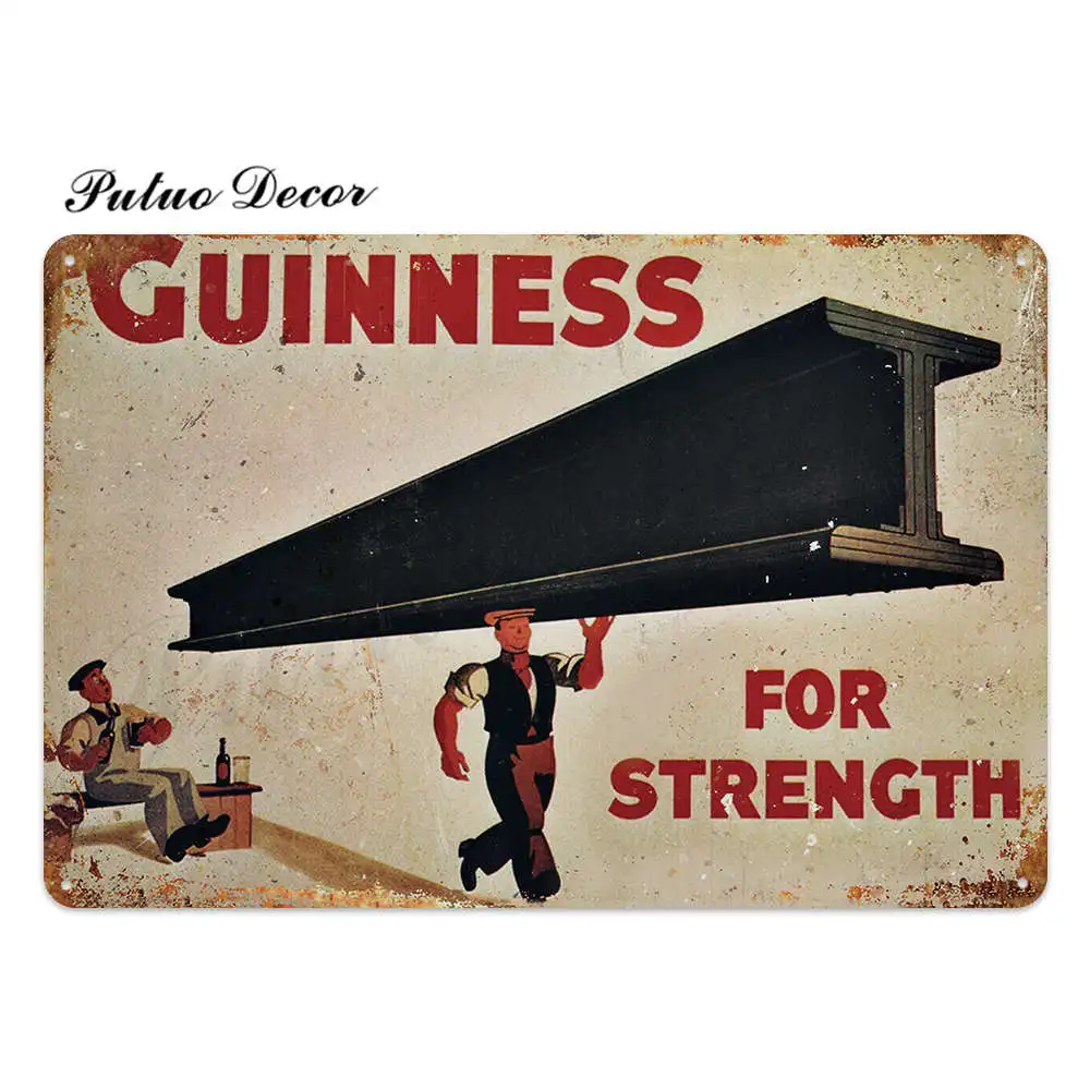 TH2483 Винтажная металлическая табличка Guinness, Оловянная табличка, металлическая винтажная тарелка для паба, Настенная декоративная тарелка для бара, паба, клуба, человека, пещеры - Цвет: TH2483