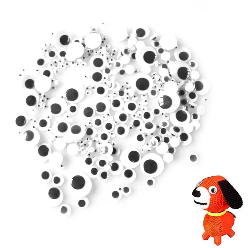 

100PCS Wiggly Wobbly Googly Eyes Self-adhesive Scrapbooking Crafts