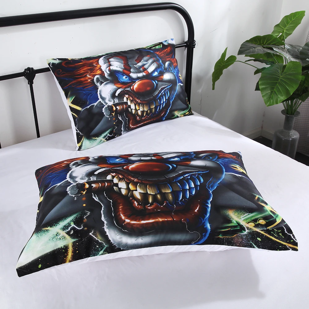 Thumbedding Clown Bedding Set Queen Size Scary Fashionable 3D Duvet Cover King Twin Full Single Double Unique Design Bed | Дом и сад