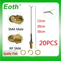 eoth 20pcs rg316 coaxial cable sma female socket pcb solder pigtail jack plug wire connector for wifi wireless router gps gprs