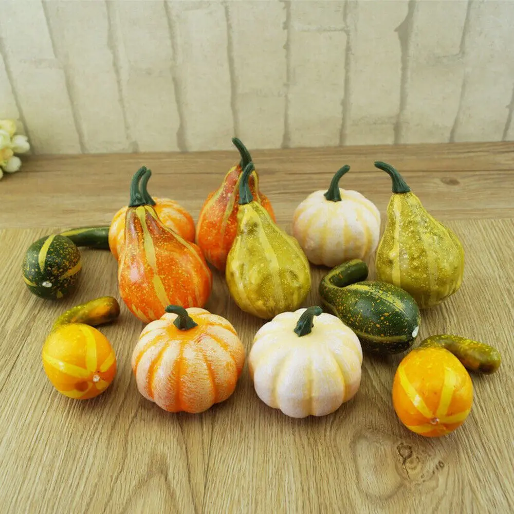

Halloween Mini Simulation Pumpkins Yellow/White/Green Foam Pumpkin Festival Party Vegetable Craft DIY Photograph Props Ornament