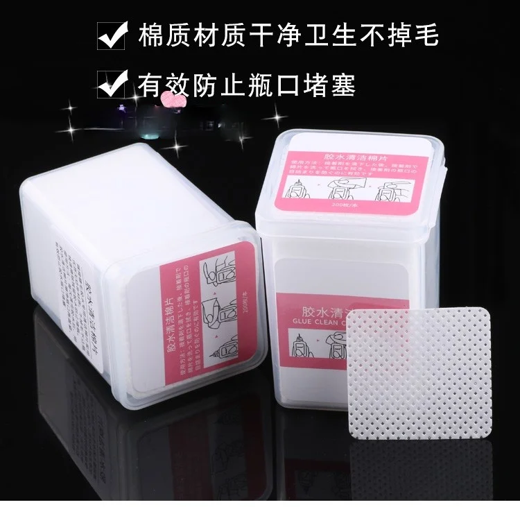 

Grafting eyelash 200Pcs Eyelash Extension Remover Pads Lint-Free Paper Cotton Lashes Grafting Glue Cleaning Wipes Makeup Tools