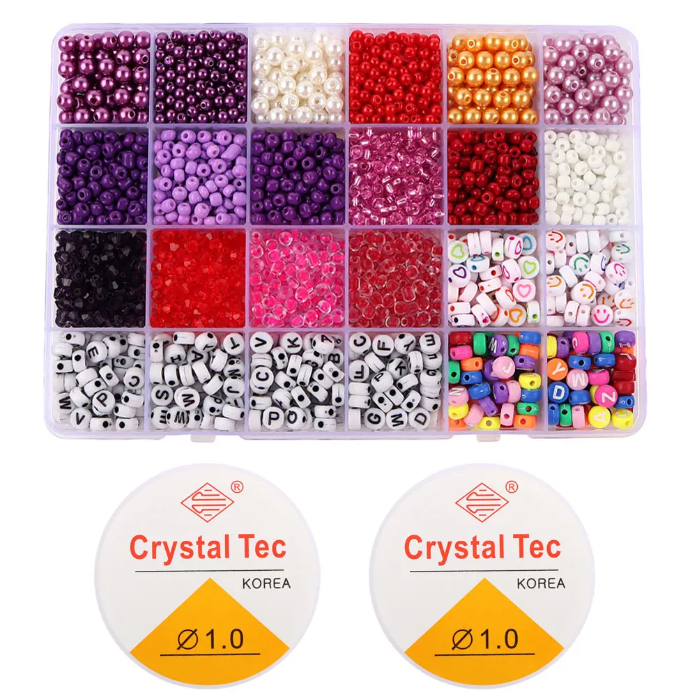 

Mix Style Glass Alphabet Beads Kit Round Czech Seed Beads For Jewelry Making Bracelet Rings DIY Accessories Jewelry Kit J0605