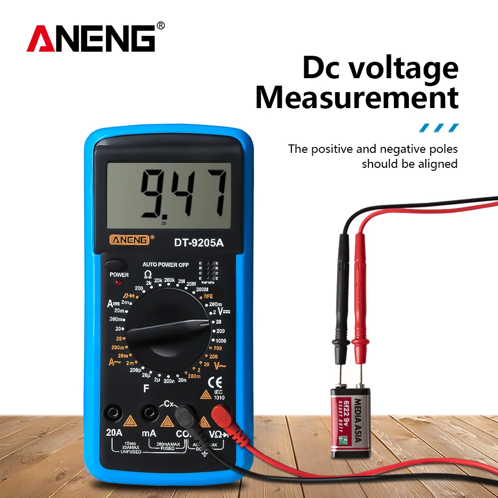 ANENG DT9205A мультиметр цифровой тестер digital multimeter щупы для мультиметра транзистор