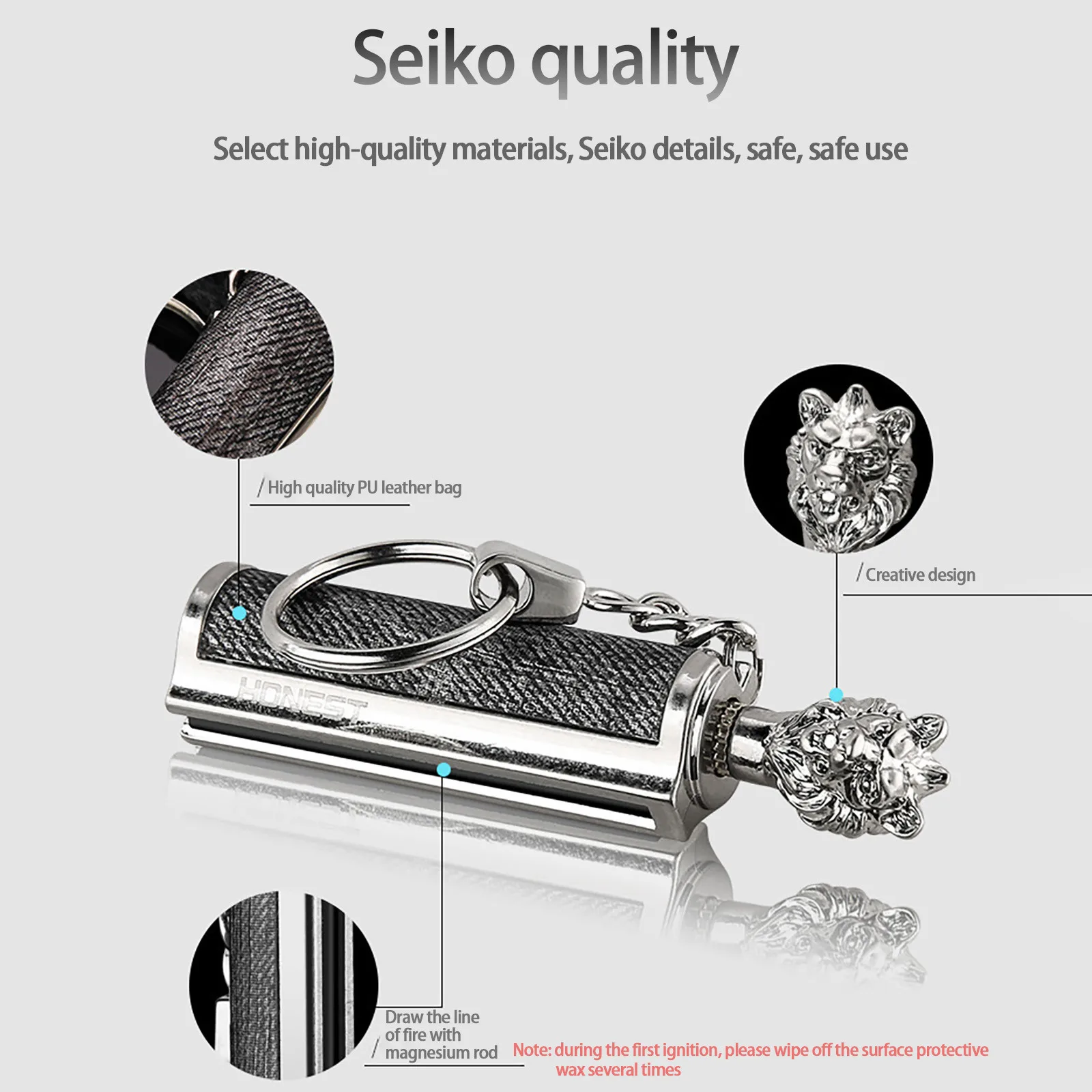 

Cool Outdoor Waterproof Portable Lighter Bottle Keychain With Containing Cotton Core 2020 Multi-Function Lighter Keychain F