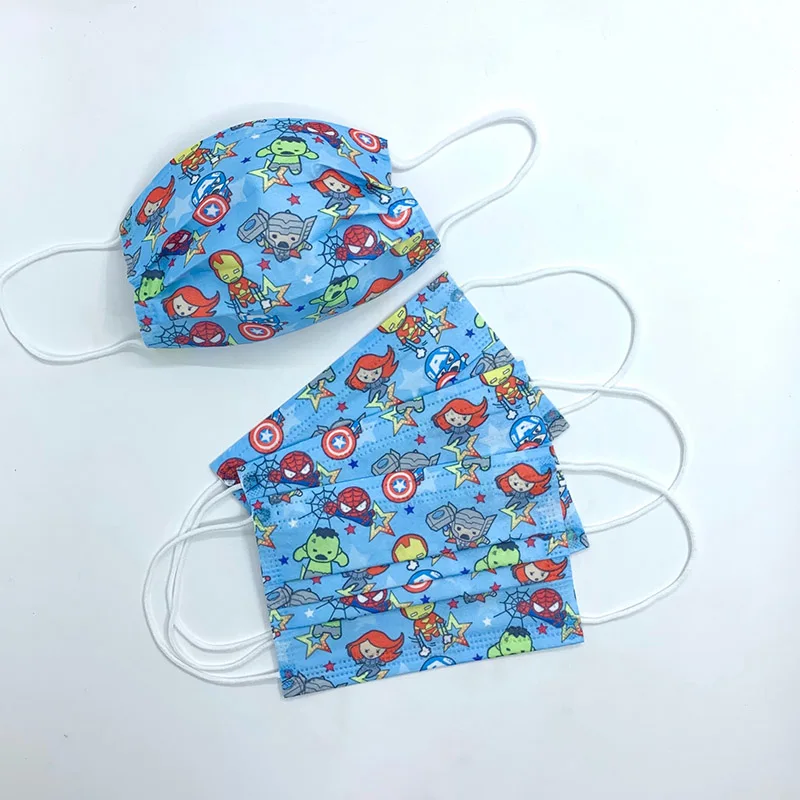 Маски одноразовые детские из мультфильма Disney принт Человека-паука 50 шт. | Красота