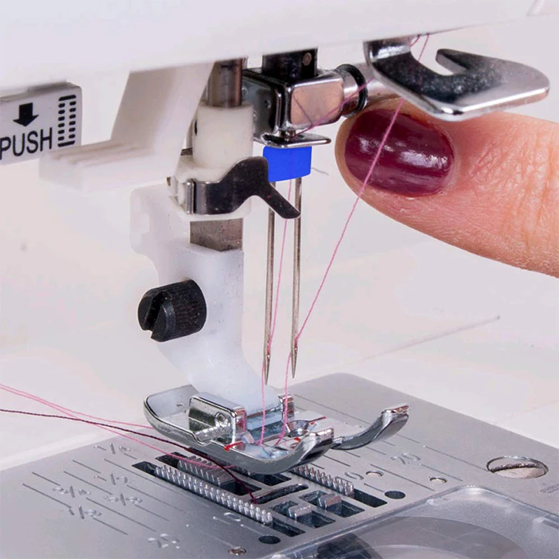 LMDZ 3Size 10Pcs/ Set Durable Double Twin Needles Pins Twin Stretch Machine Needles Mix Size 2.0/90 3.0/90 4.0/90 with Box
