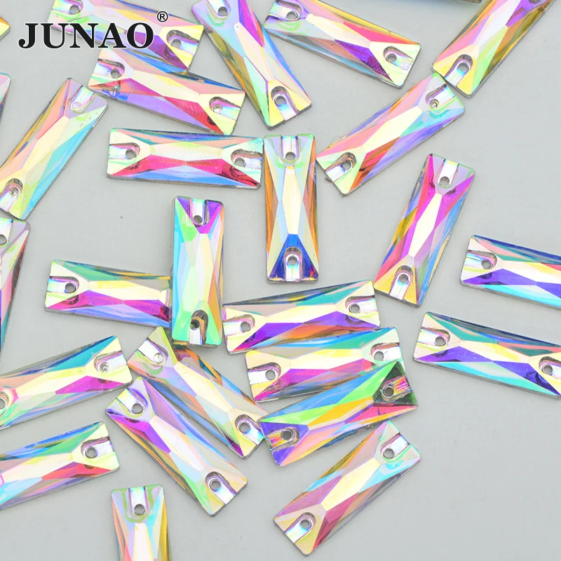 50 шт. 7*21 мм стразы с кристаллами для шитья JUNAO|Стразы| |