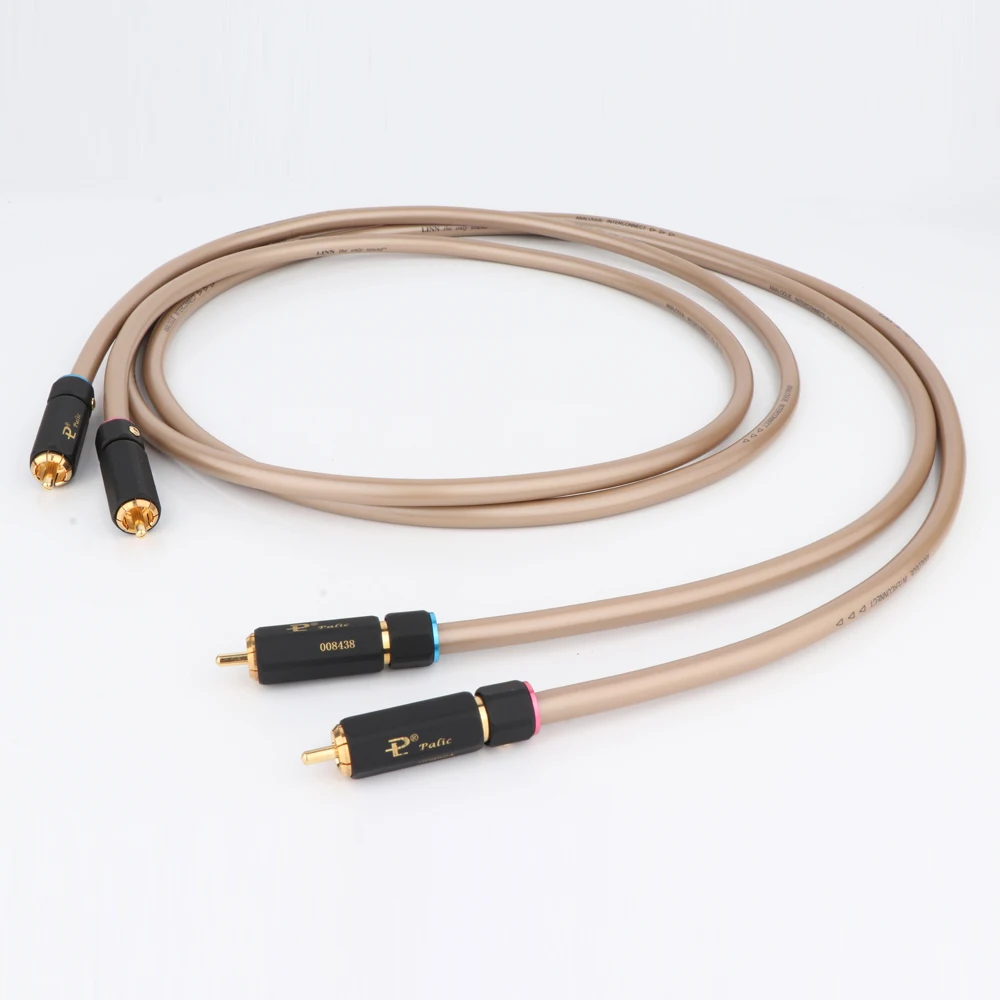

HiFi Linn Pure Copper RCA Cable Hi-end CD Amplifier Interconnect 2RCA to 2RCA Male Audio Cable
