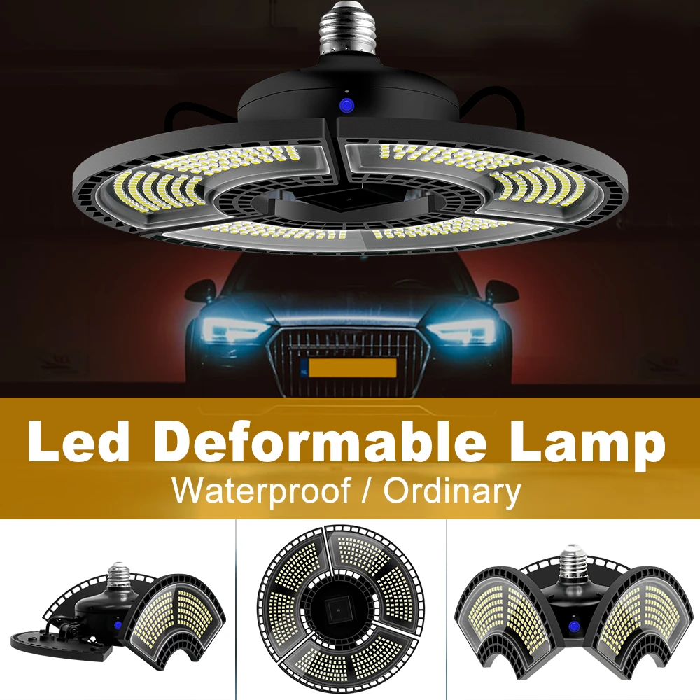 

LED Garage Light Bulb E27 Deformable Ceiling Lamp E26 High Bay Bulb 60W 80W 100W 120W For Industrial Workshop Warehouse Lighting