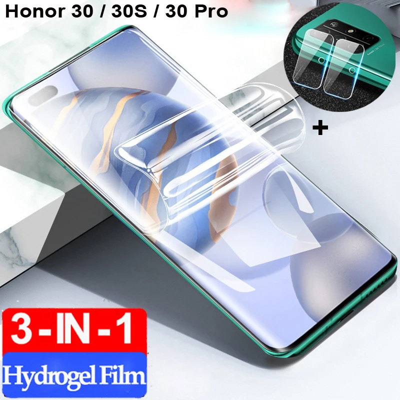 

2-3Pcs pelicula,hydrogel film honor 30s Screen Protector honor 30 pro + huawei 30pro plus Soft Camera Glass honor 30 s 100D Film