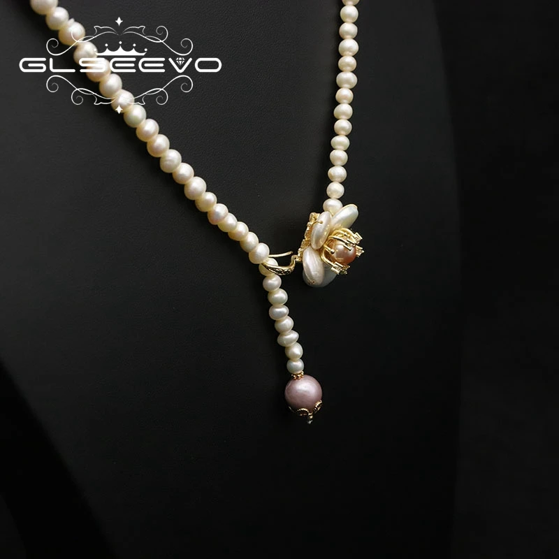 Женское Ожерелье Glseevo из натурального пресноводного жемчуга роскошное длинное