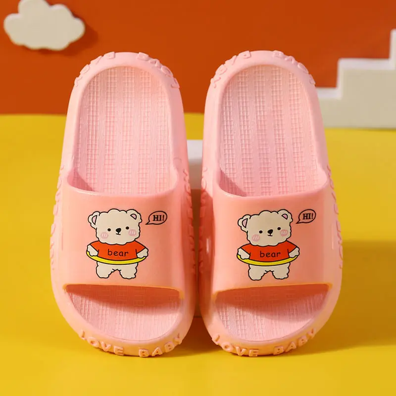 Детская нескользящая обувь Teddy Bear домашние Тапочки для ванной летняя Милая
