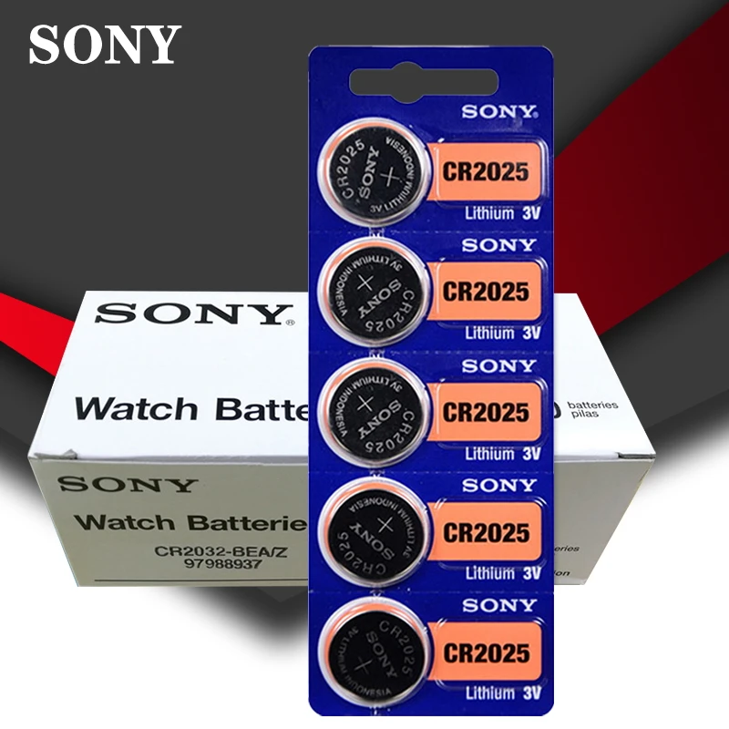 100 шт./лот SONY оригинальный cr2025 кнопочный элемент батареи 3 В литиевая монетная